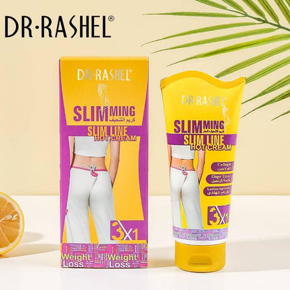   Dr.Rashel Slimming Slim Line Hot Cream with Ginger Extract Collagen & Turmeric For Slim Fit - 150gms