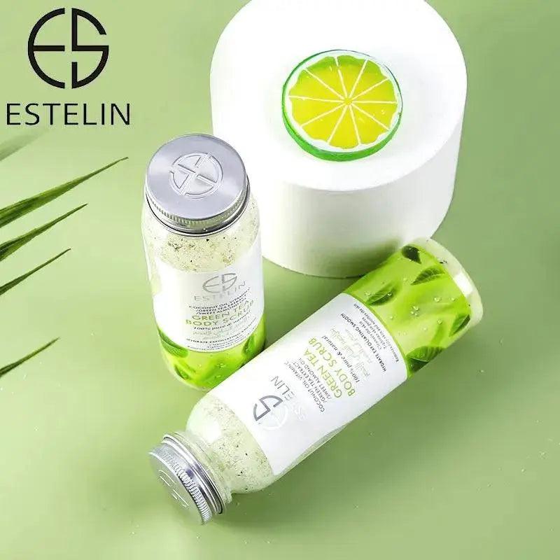 Estelin غسل نمک آرام دہ جسمانی صفائی Exfoliating - سبز چائے 