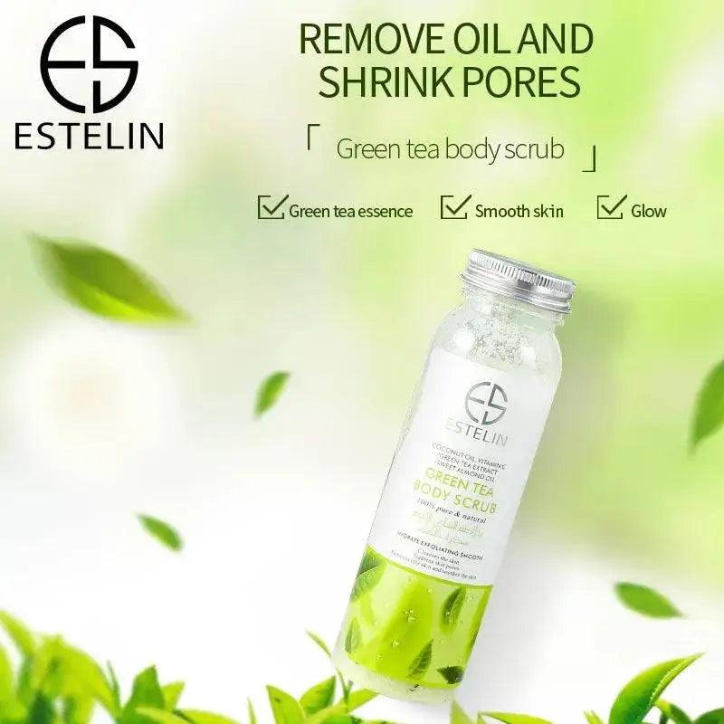   Estelin Bath Salt Soothing Body Scrub Exfoliating -  Green Tea - 200g