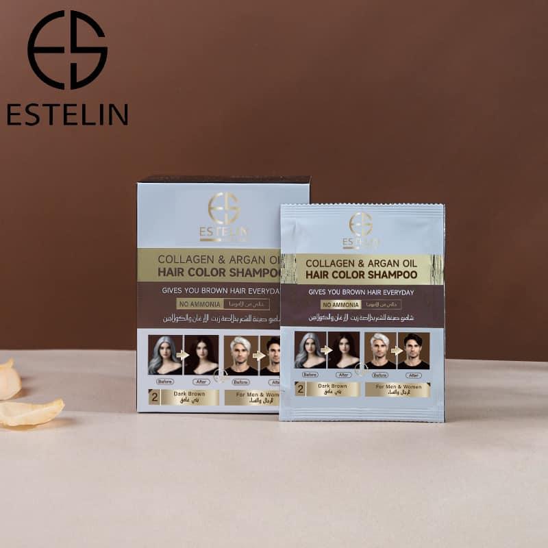   Estelin Collagen & Argan Oil Sachet Hair Color Shampoo - 25ML