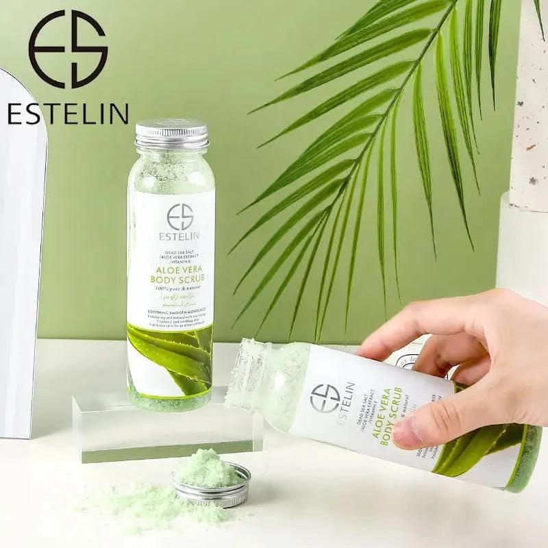 Estelin Extract Dead Sea Salt Moisturizing Body Scrub Exfoliating -  Aloe Vera - Dr Rashel Official