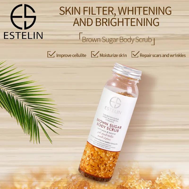 Estelin Pure Brown Sugar Sweet Almond & Vitamin E Oil Exfoliating Body Scrub - Brown Sugar - Dr Rashel Official