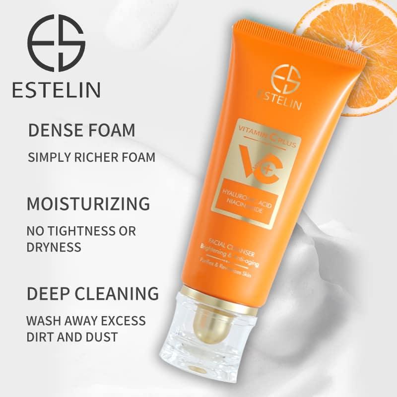 Estelin Vitamin C Plus Hyaluronic Acid Niacinamide Facial Cleanser - Dr Rashel Official