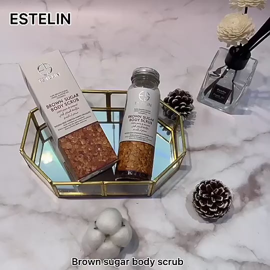 Estelin Pure Brown Sugar Sweet Almond & Vitamin E Oil Exfoliating Body Scrub - Brown Sugar