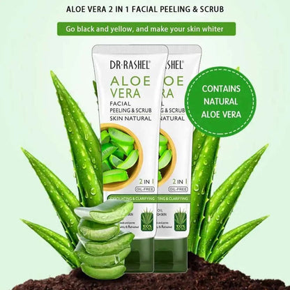   Dr. Rashel Aloe Vera Facial Peeling & Scrub Skin Natural 2 In 1 Oil-Free Exfoliating & Clarifying