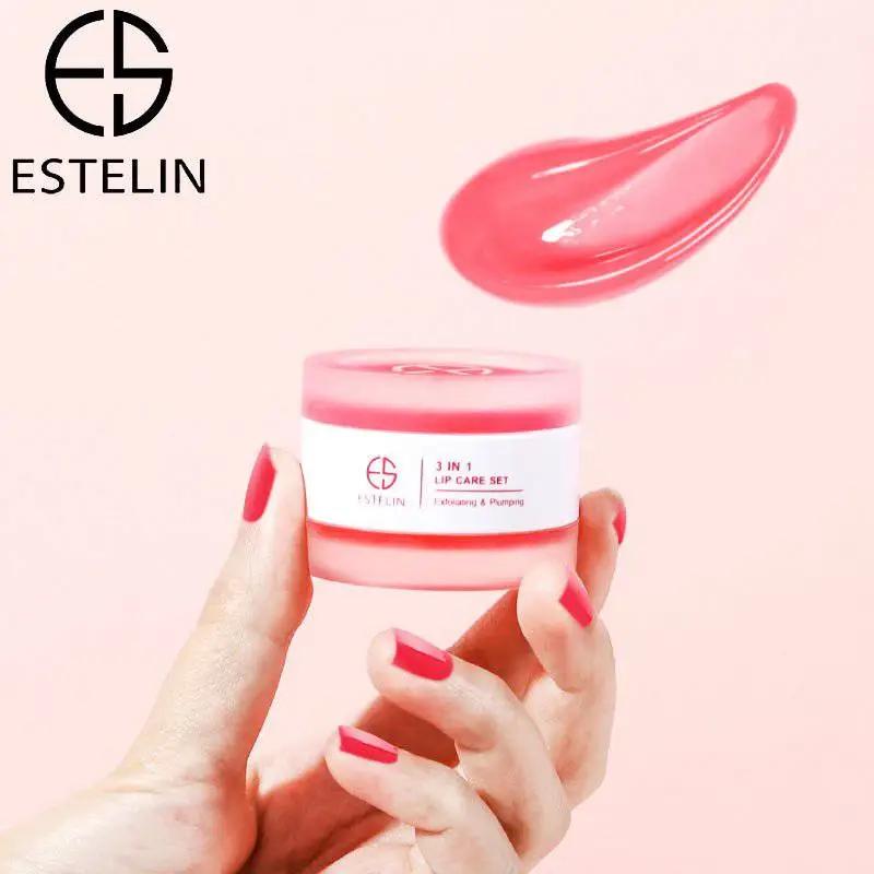   ESTELIN 3 in 1 Lip Care Set Cherry Sugar Lip Scrub Moisturizing Lip Balm - 5g