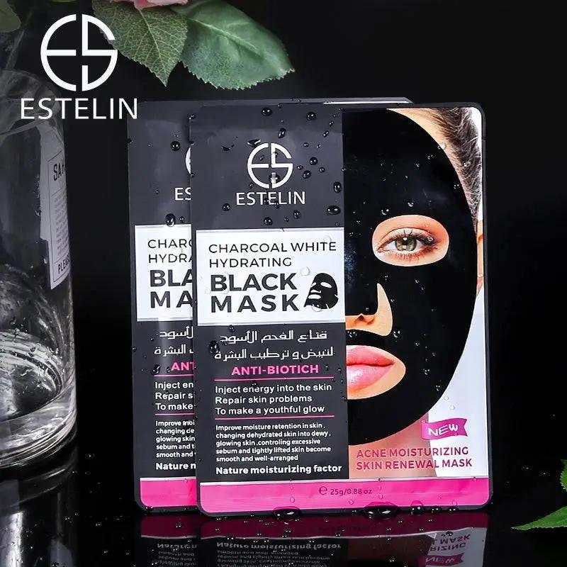   Estelin Charcoal White Hydrating Black Acne Moisturizing Skin Renewal Mask