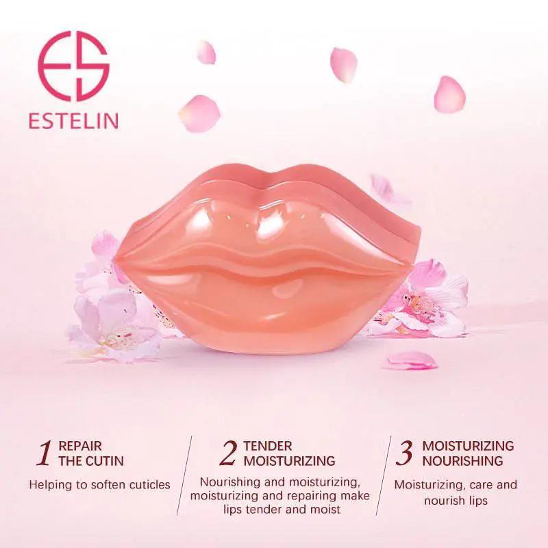   ESTELIN Cherry Blossom Pink Hydrating Lip Patch Sleeping Lip Mask - 60g - 22 Pcs